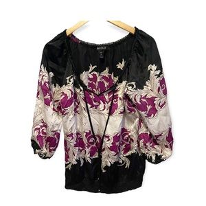 WHBM Silk 3/4 Sleeve Blouse Top